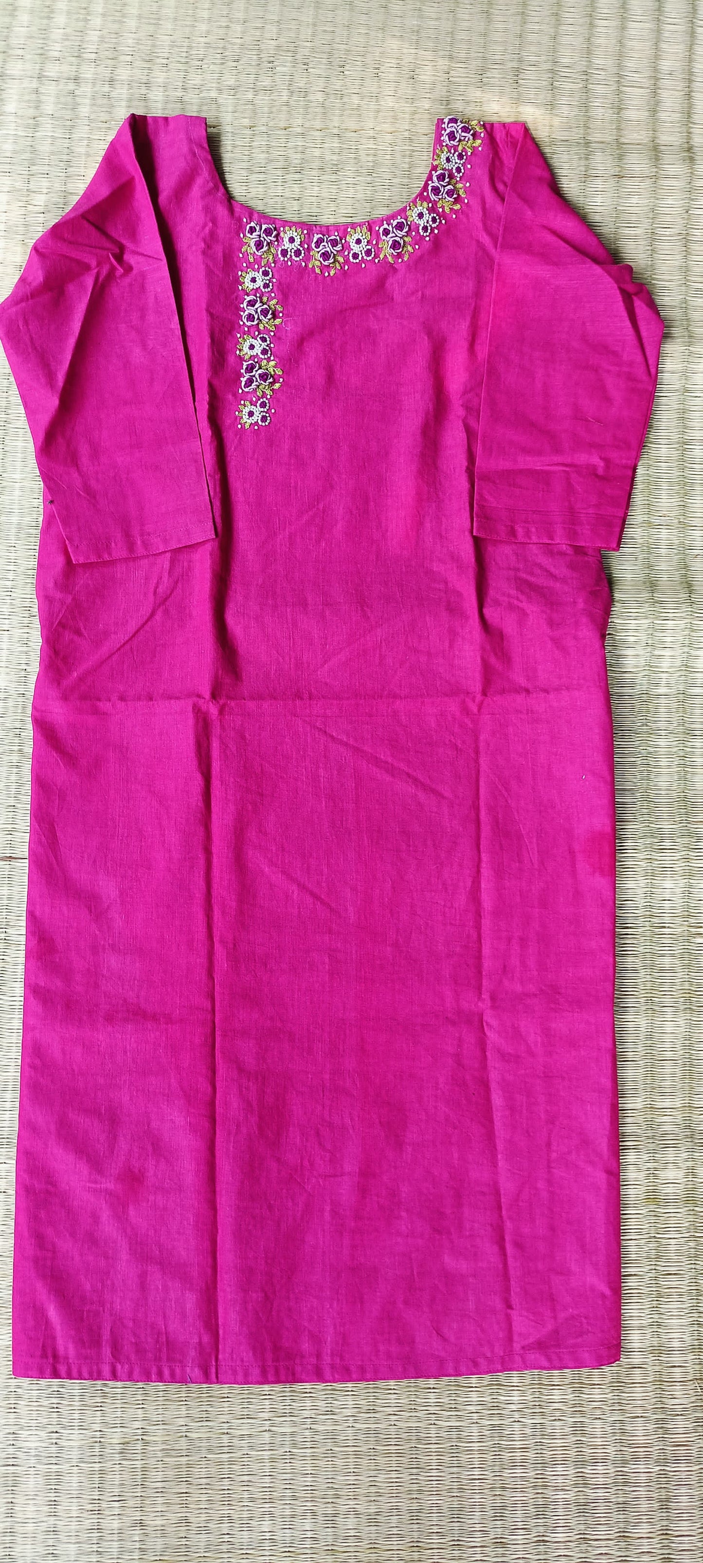 Hot magenta cotton kurti
