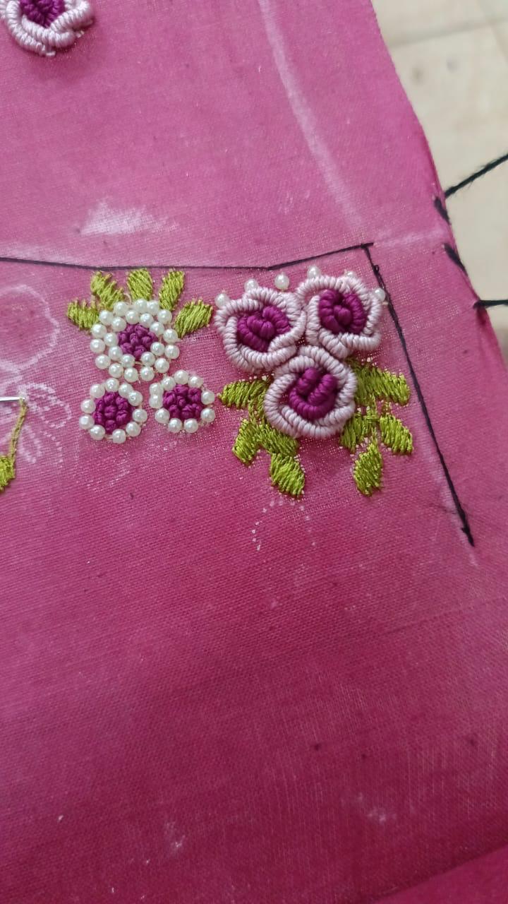 Hot magenta cotton kurti