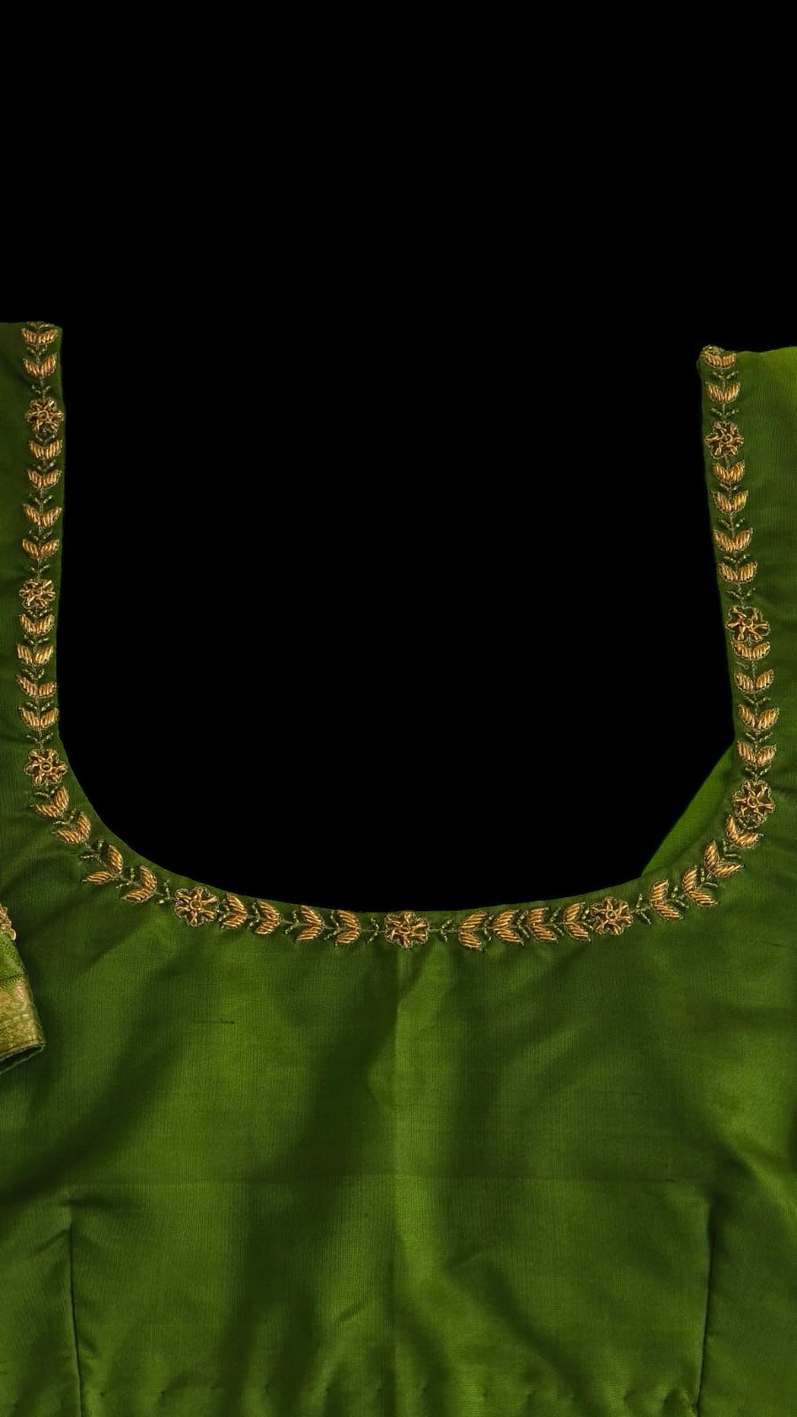 Green silk designer blouse