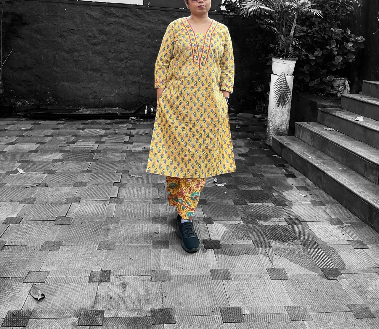 Yellow cotton top and pants