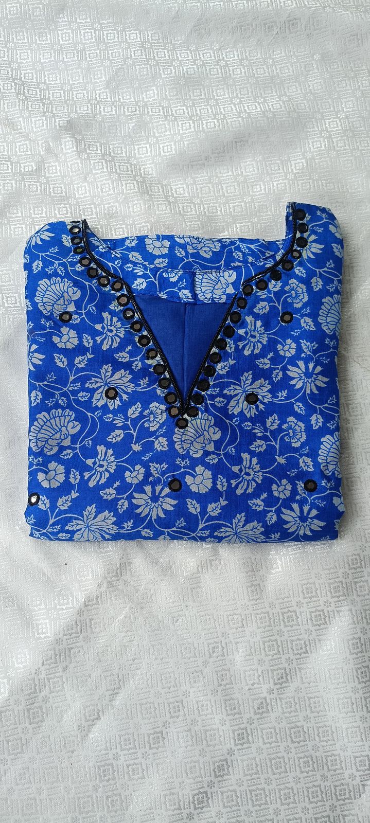 Blue silk kurti