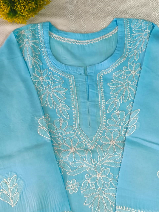 Cotton-Chikankari Kurti