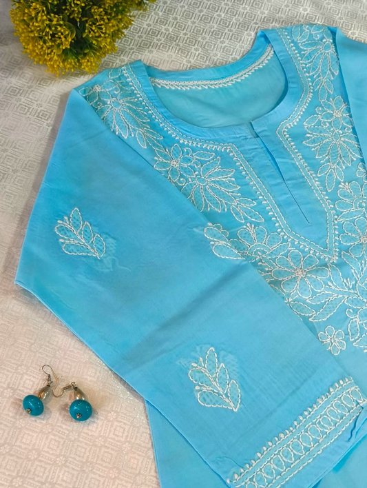 Cotton-Chikankari Kurti