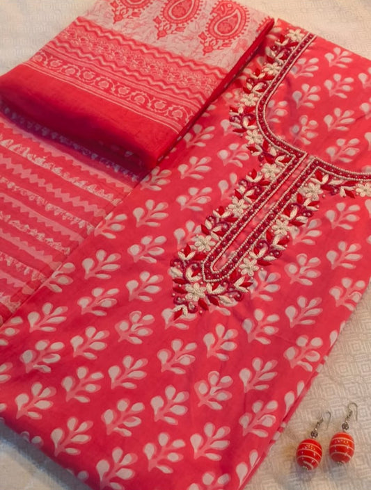 Soft Cotton Handwork Salwar Set Material