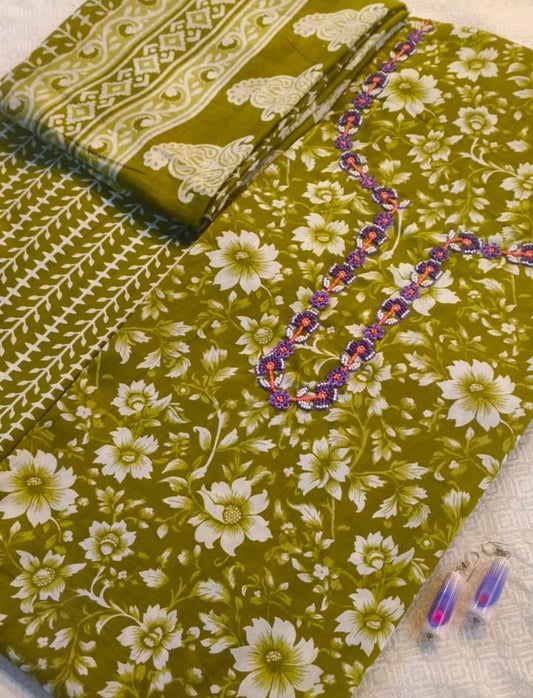 Soft Cotton Handwork Salwar Set Material