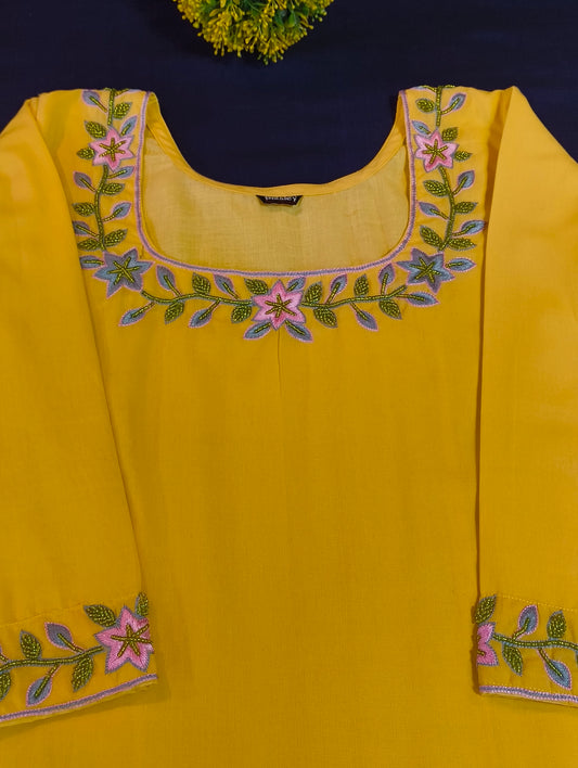 Cotton kurti set with hand work