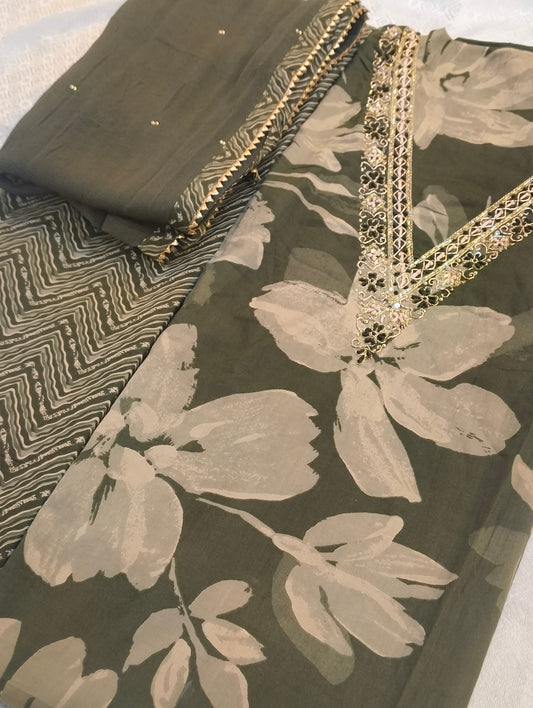 Soft Cotton material with hand embroidery