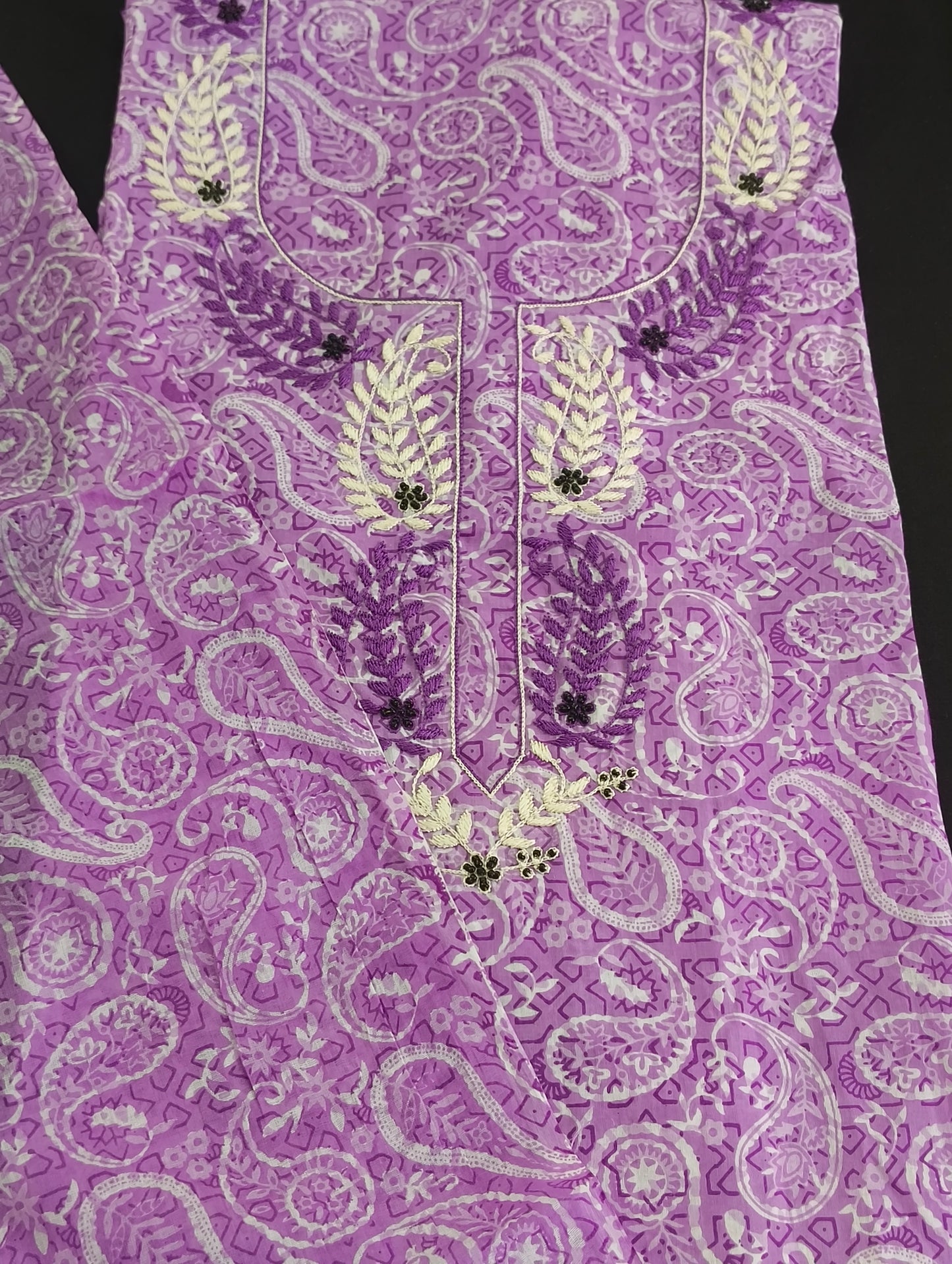 Cotton material with embroidery