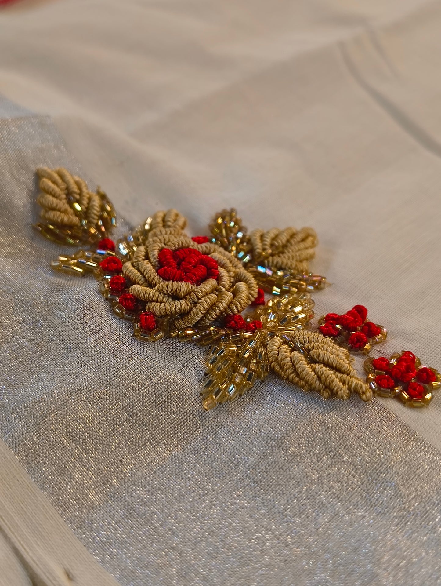 Kerala cotton saree with scalp , stiched blouse with hand embroidery (available at any size)