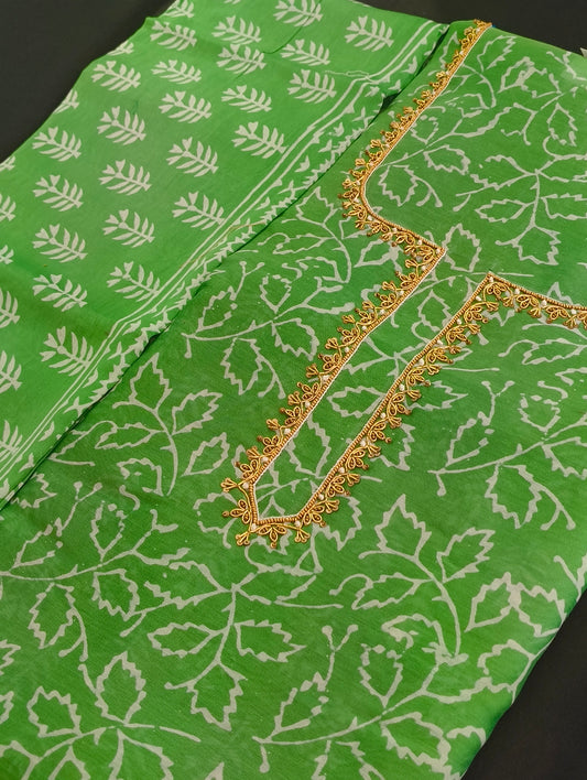 Chanderi material with hand embroidery