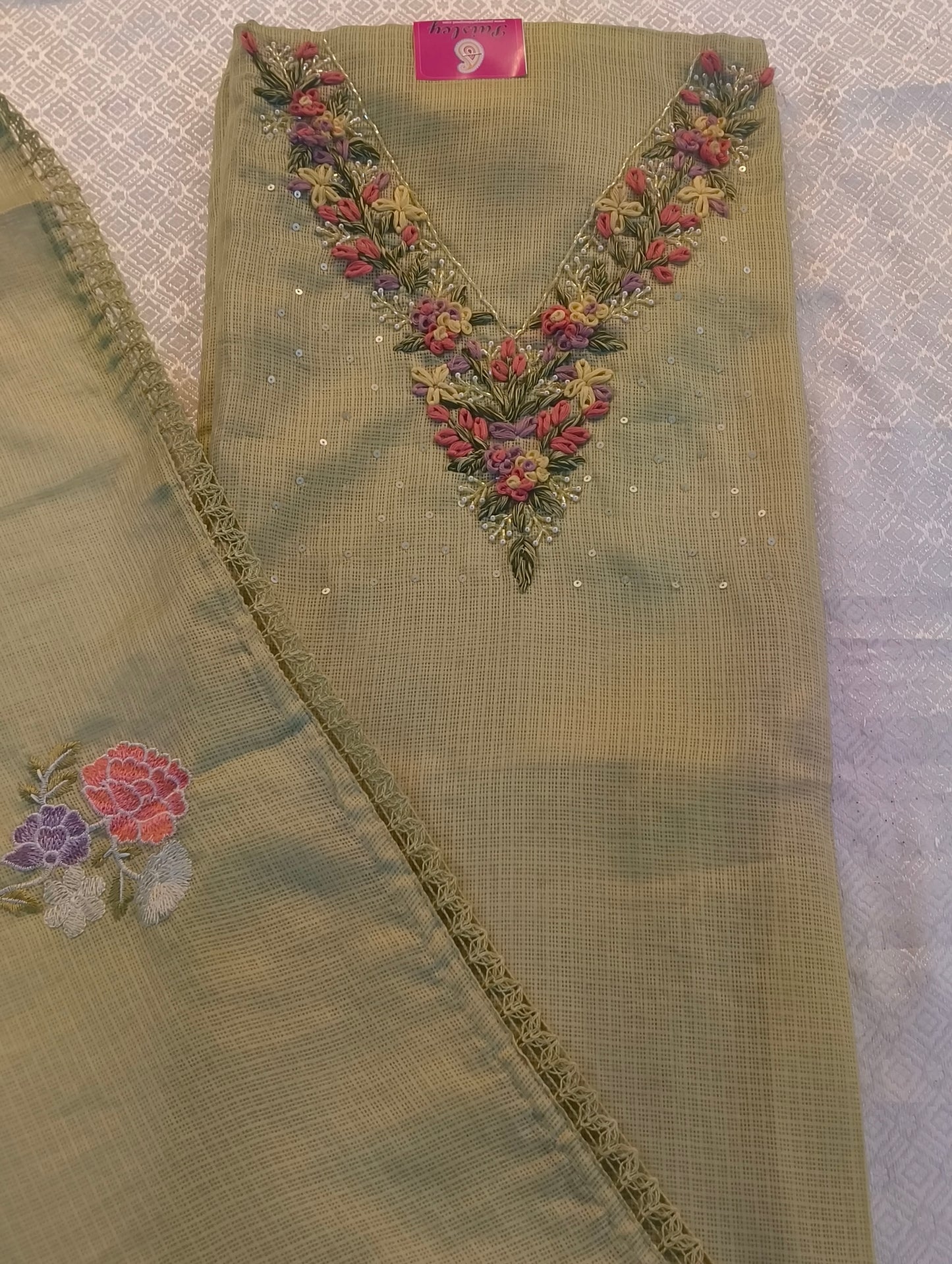 Net cotton material (top and duppata)