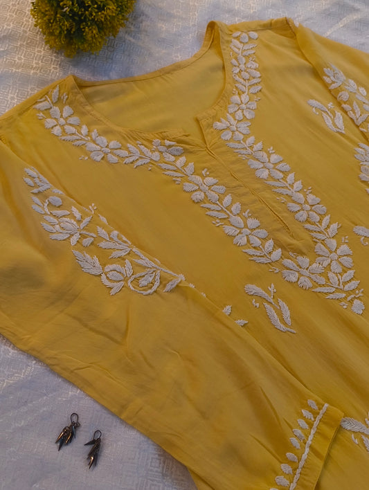 COTTON CHIKANKARI KURTI