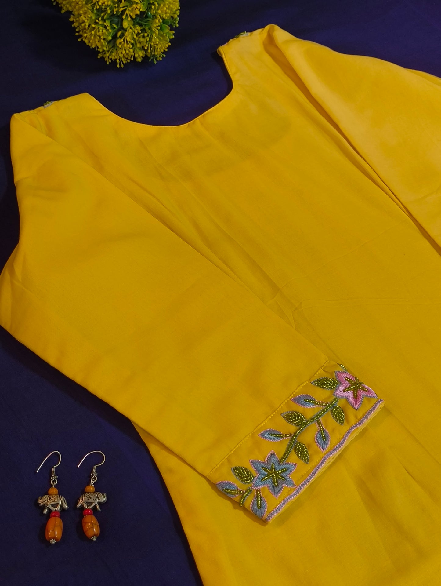 Cotton kurti set with hand work