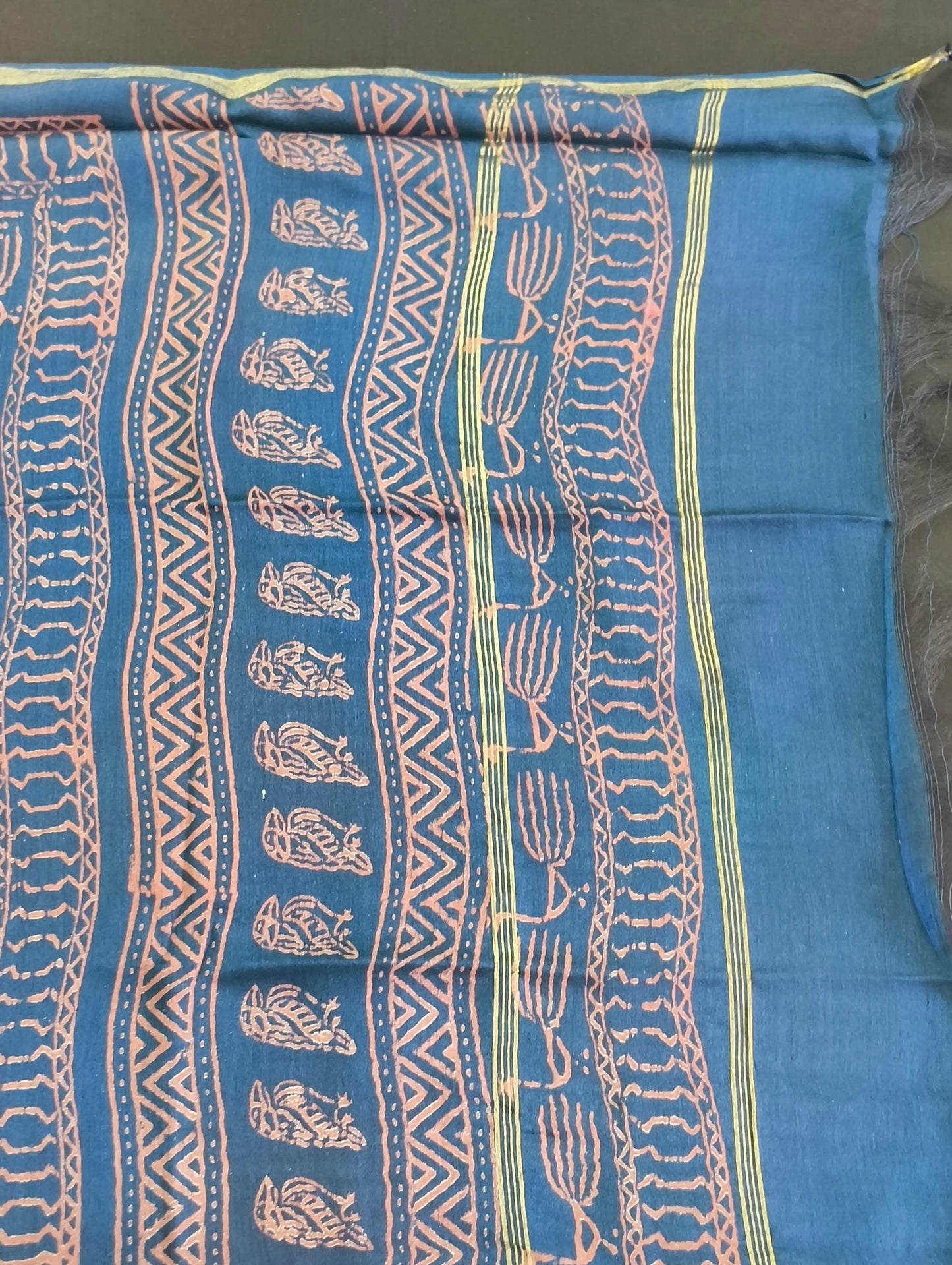 Chanderi silk material with hand embroidery