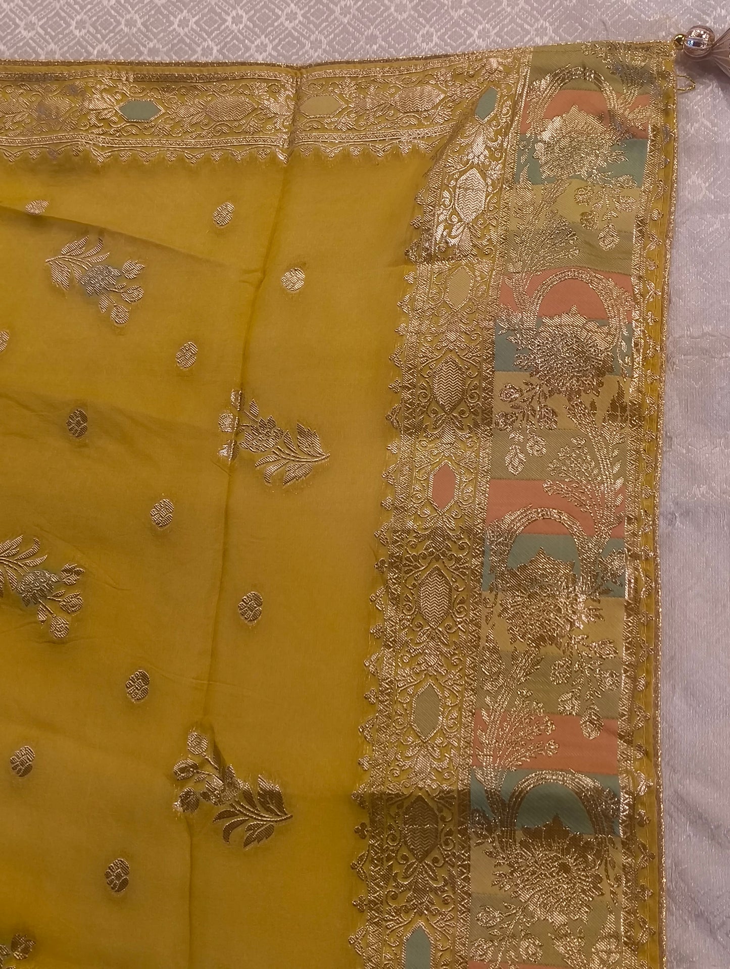 TISSUE SILK WITH HAND EMBROIDERY