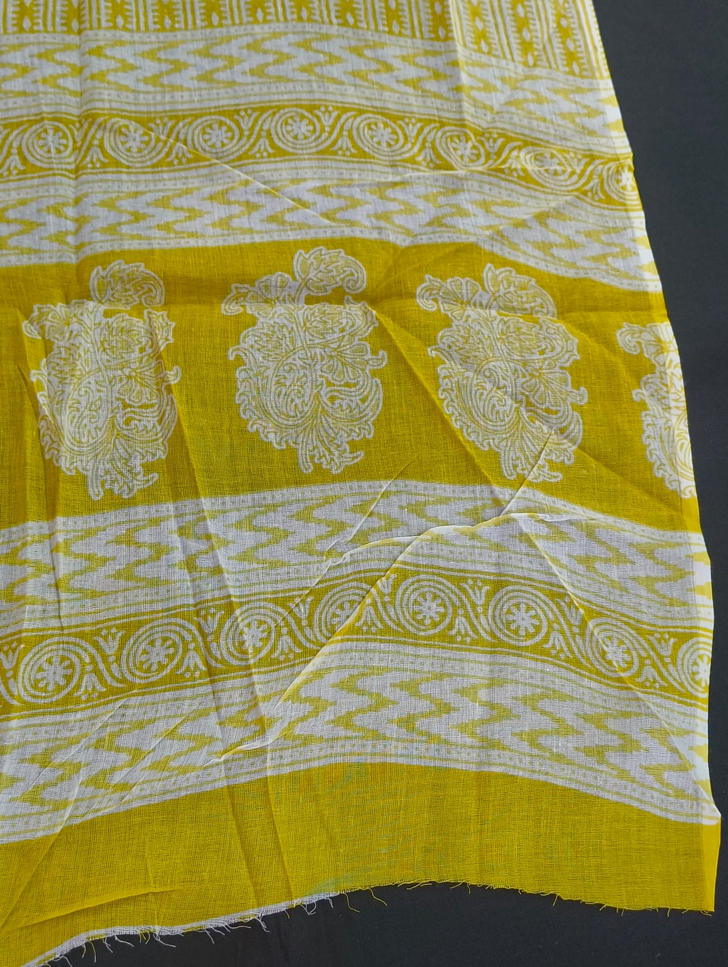 Cotton material with hand embroidery