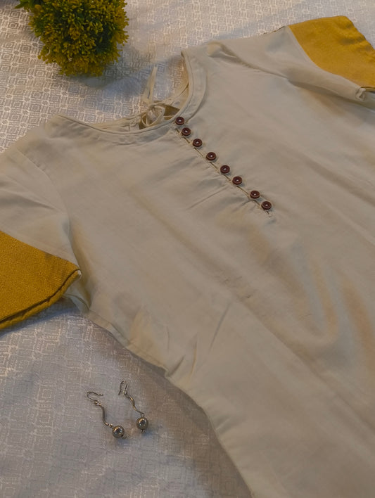 Kerala cotton kurti with hand embroidery