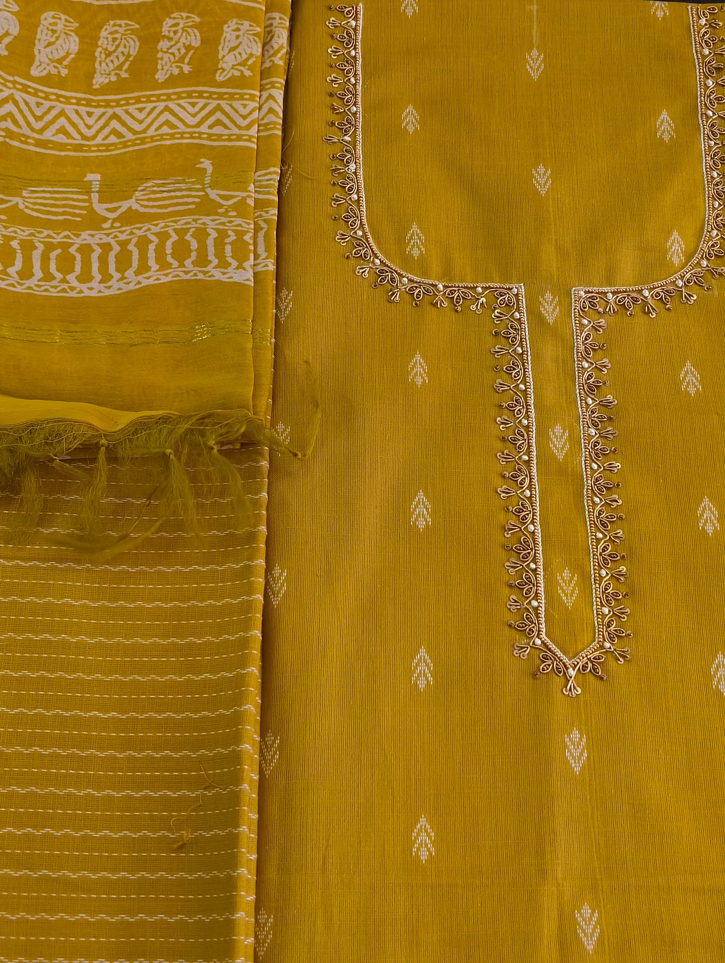 Chanderi material with hand embroidery
