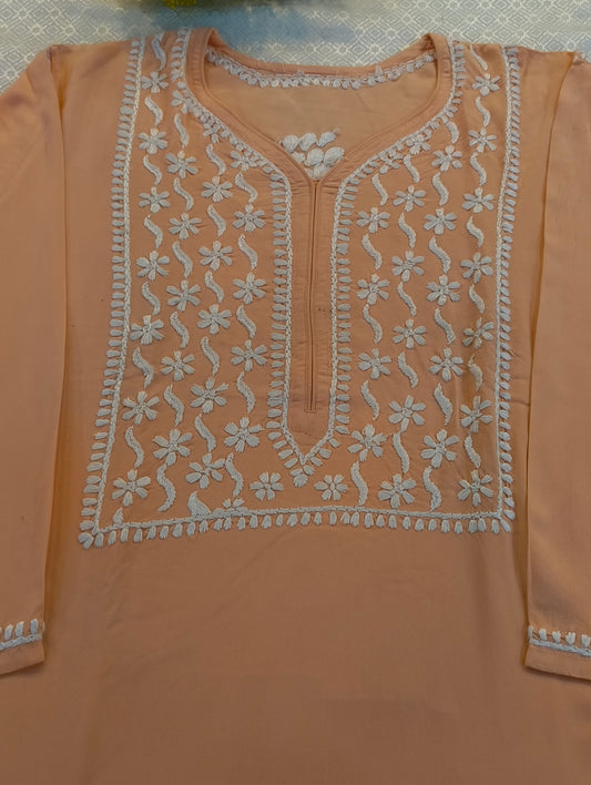 SOFT COTTON CHIKANKARI KURTI