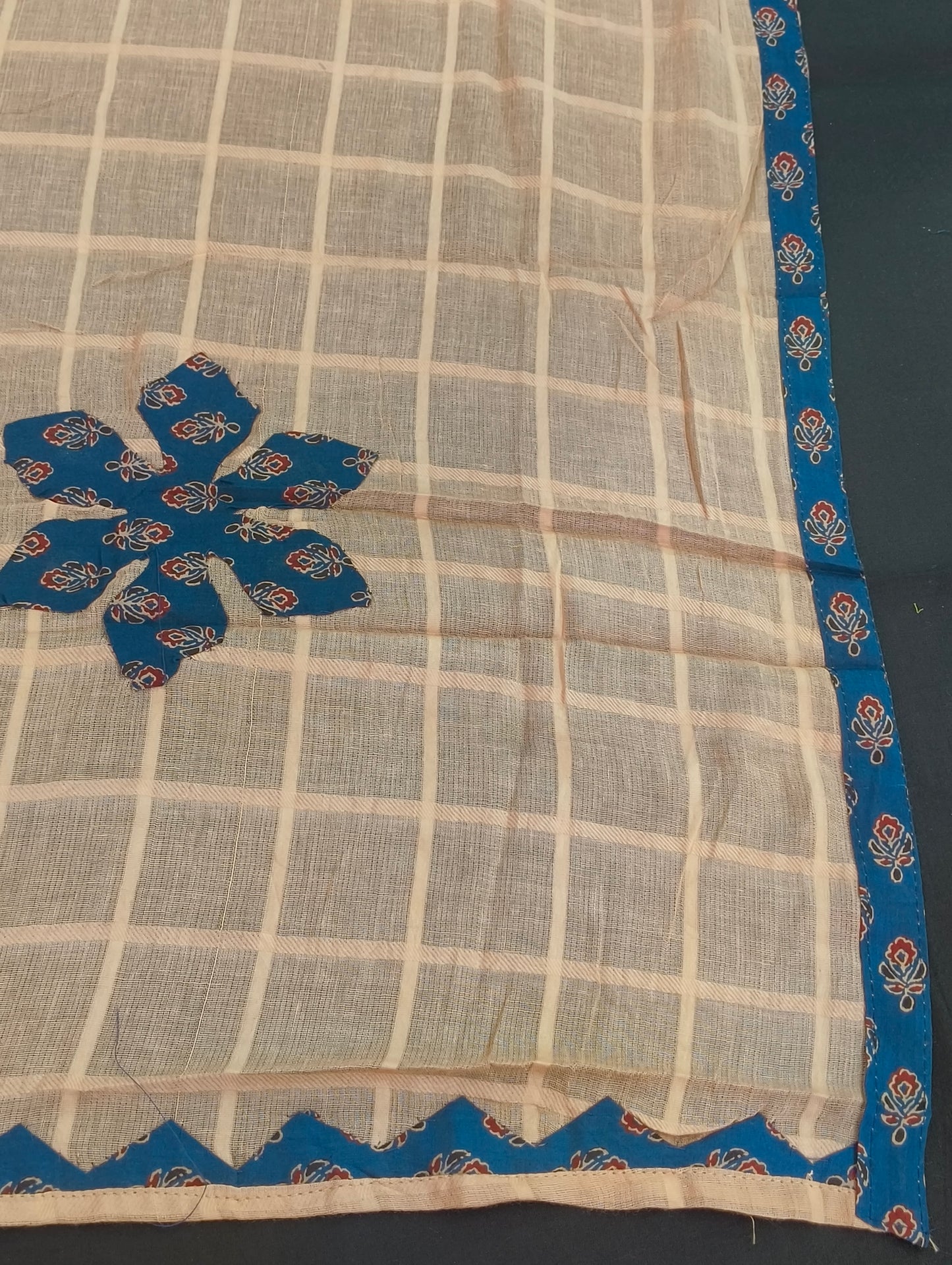 Cotton material with hand embroidery