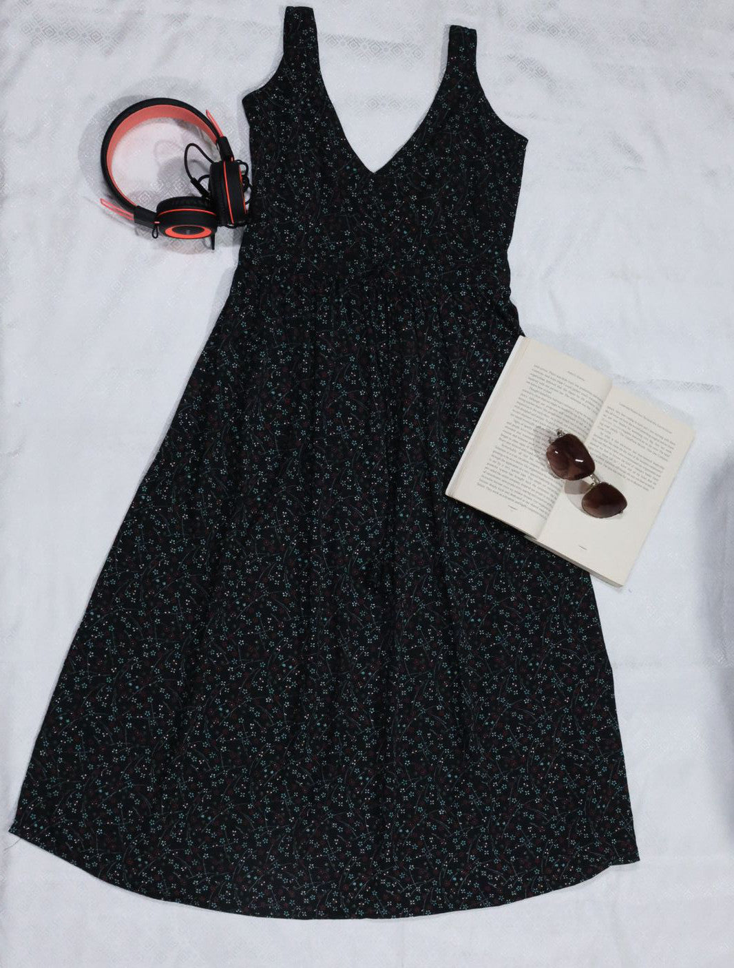 Crepe Dark Grey Printed Dress